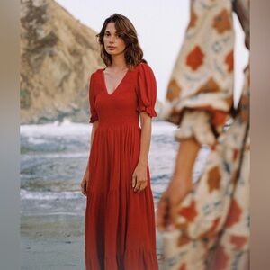 Christy Darn Brooklyn Dress Crimson Gauze Red Size Small Rare Valentines Day